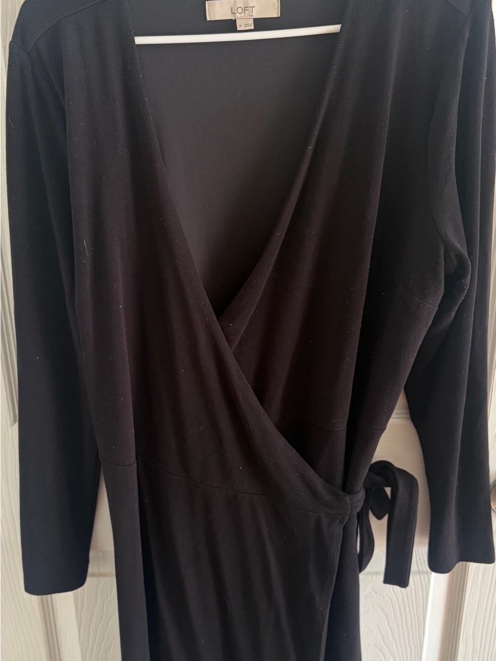 LOFT Black Wrap-Style Women's Dress